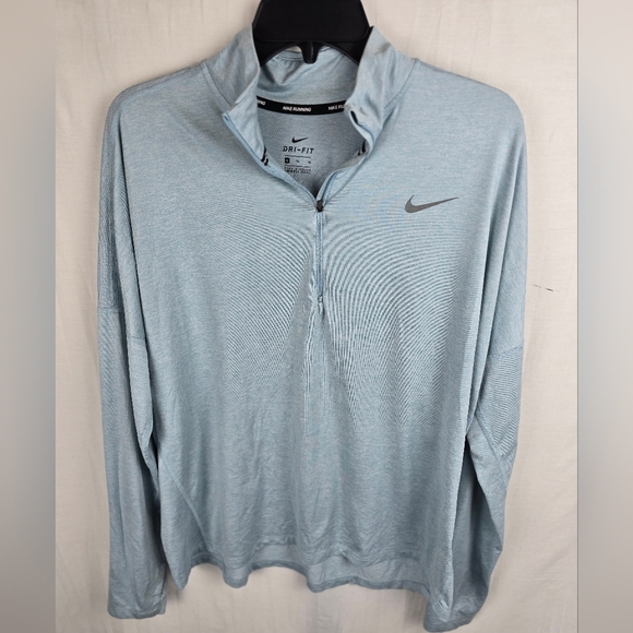 Nike Light Blue Dri-FIT Pullover Quarter Zip Long Sleeve Shirt Sz XL - Picture 2 of 10
